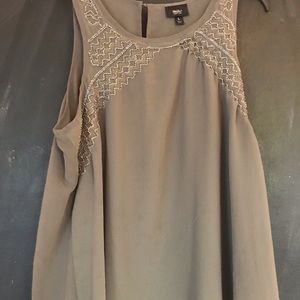 Army green target tank/tunic with beading